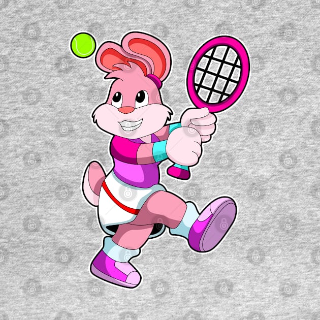 Rabbit at Tennis with Tennis racket & Tennis ball by Markus Schnabel